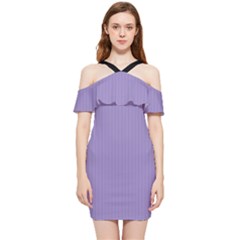 Bougain Villea Purple & Black - Shoulder Frill Bodycon Summer Dress by FashionLane