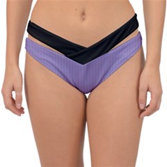 Bougain Villea Purple & Black - Double Strap Halter Bikini Bottom