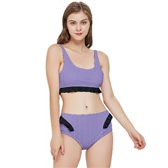 Bougain Villea Purple & Black - Frilly Bikini Set