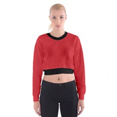 Amaranth Red & Black - Cropped Sweatshirt by FashionLane