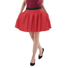 Amaranth Red & Black - A-line Pocket Skirt by FashionLane