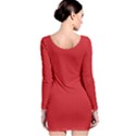 Amaranth Red & Black - Long Sleeve Velvet Bodycon Dress View2