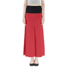 Amaranth Red & Black - Full Length Maxi Skirt by FashionLane