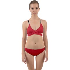 Amaranth Red & Black - Wrap Around Bikini Set by FashionLane