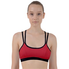 Amaranth Red & Black - Line Them Up Sports Bra by FashionLane