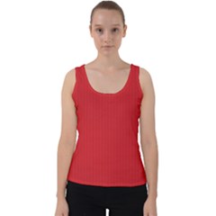 Amaranth Red & Black - Velvet Tank Top by FashionLane