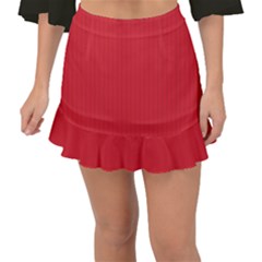 Amaranth Red & Black - Fishtail Mini Chiffon Skirt by FashionLane