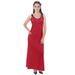 Amaranth Red & Black - Sleeveless Velour Maxi Dress by FashionLane