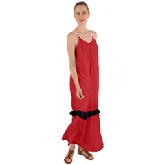 Amaranth Red & Black - Cami Maxi Ruffle Chiffon Dress by FashionLane