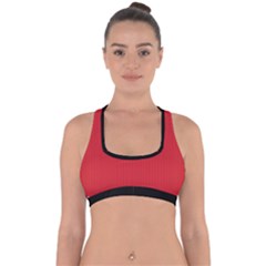 Amaranth Red & Black - Cross Back Hipster Bikini Top  by FashionLane