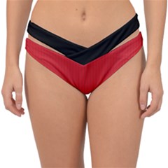 Amaranth Red & Black - Double Strap Halter Bikini Bottom