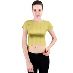 Arylide Yellow & Black - Crew Neck Crop Top by FashionLane