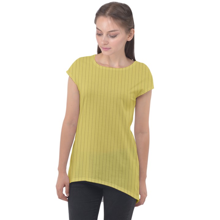 Arylide Yellow & Black - Cap Sleeve High Low Top