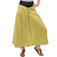 Arylide Yellow & Black - Satin Palazzo Pants by FashionLane