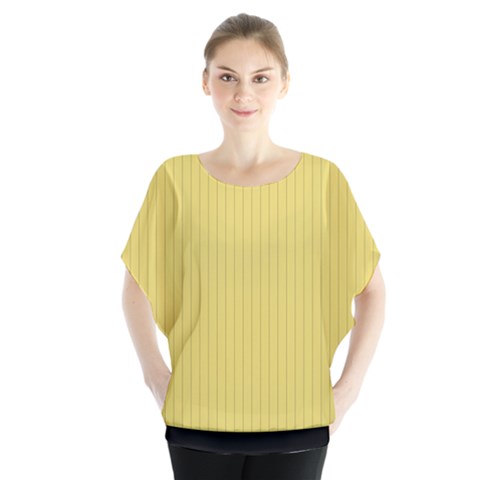 Arylide Yellow & Black - Batwing Chiffon Blouse by FashionLane