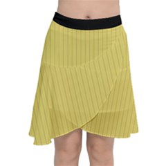 Arylide Yellow & Black - Chiffon Wrap Front Skirt by FashionLane