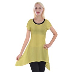 Arylide Yellow & Black - Short Sleeve Side Drop Tunic by FashionLane