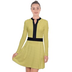 Arylide Yellow & Black - Long Sleeve Panel Dress by FashionLane