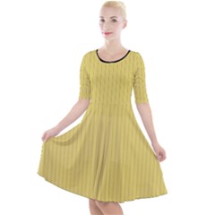 Arylide Yellow & Black - Quarter Sleeve A-line Dress by FashionLane