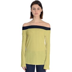 Arylide Yellow & Black - Off Shoulder Long Sleeve Top by FashionLane