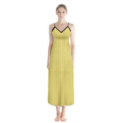 Arylide Yellow & Black - Button Up Chiffon Maxi Dress by FashionLane