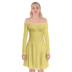 Arylide Yellow & Black - Off Shoulder Skater Dress by FashionLane