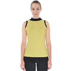 Arylide Yellow & Black - Mock Neck Shell Top by FashionLane