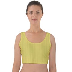 Arylide Yellow & Black - Velvet Crop Top by FashionLane