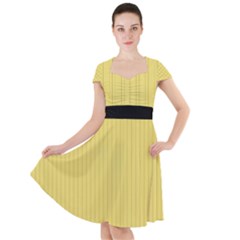 Arylide Yellow & Black - Cap Sleeve Midi Dress by FashionLane