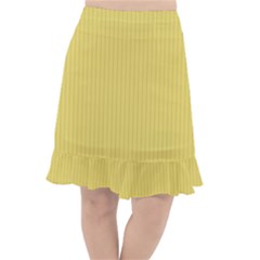 Arylide Yellow & Black - Fishtail Chiffon Skirt by FashionLane