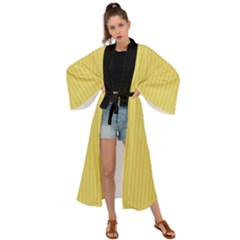 Arylide Yellow & Black - Maxi Kimono by FashionLane