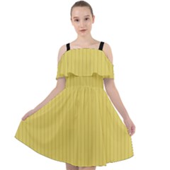 Arylide Yellow & Black - Cut Out Shoulders Chiffon Dress by FashionLane