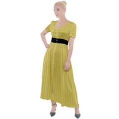 Arylide Yellow & Black - Button Up Short Sleeve Maxi Dress by FashionLane