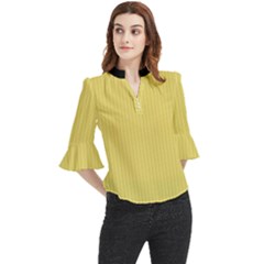 Arylide Yellow & Black - Loose Horn Sleeve Chiffon Blouse