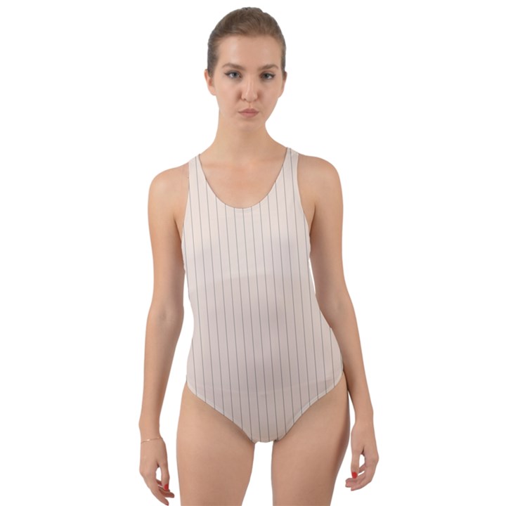 Antique White & Black - Cut-Out Back One Piece Swimsuit