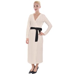 Antique White & Black - Velvet Maxi Wrap Dress by FashionLane