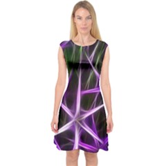 Neurons Brain Cells Imitation Capsleeve Midi Dress