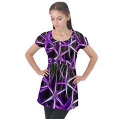 Neurons Brain Cells Imitation Puff Sleeve Tunic Top