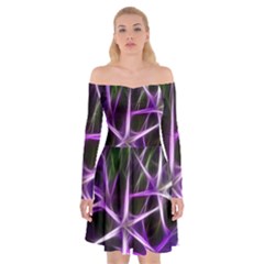 Neurons Brain Cells Imitation Off Shoulder Skater Dress