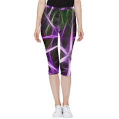 Neurons Brain Cells Imitation Inside Out Lightweight Velour Capri Leggings 