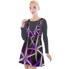 Neurons Brain Cells Imitation Plunge Pinafore Velour Dress