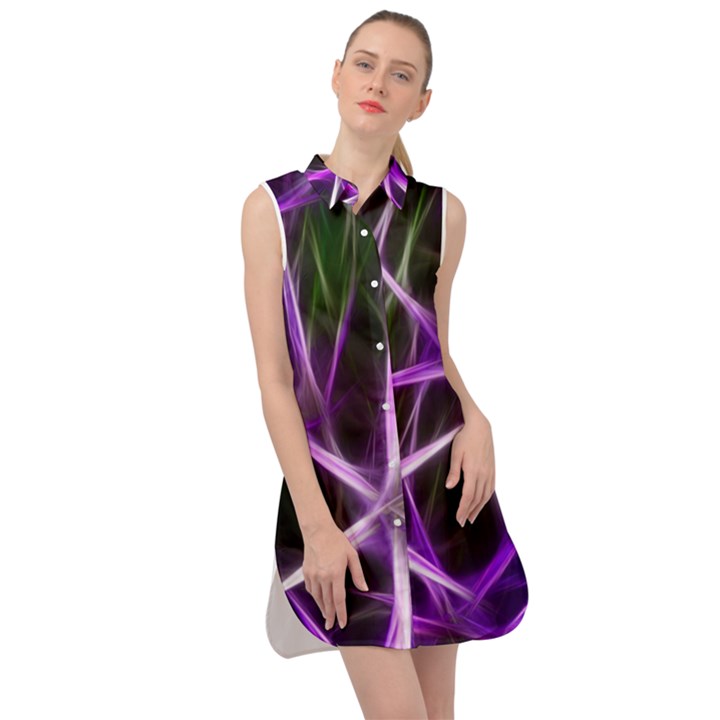 Neurons Brain Cells Imitation Sleeveless Shirt Dress