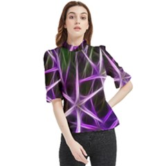 Neurons Brain Cells Imitation Frill Neck Blouse