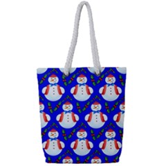 Seamless Snow Cool Full Print Rope Handle Tote (small) by HermanTelo