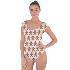 Gingerbread Men Short Sleeve Leotard  by Mariart