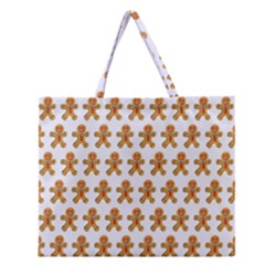 Gingerbread Men Zipper Large Tote Bag by Mariart