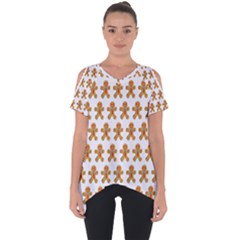 Gingerbread Men Cut Out Side Drop Tee by Mariart