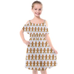 Gingerbread Men Kids  Cut Out Shoulders Chiffon Dress