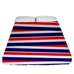 Patriotic Ribbons Fitted Sheet (king Size) by Mariart