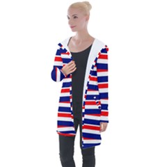 Patriotic Ribbons Longline Hooded Cardigan